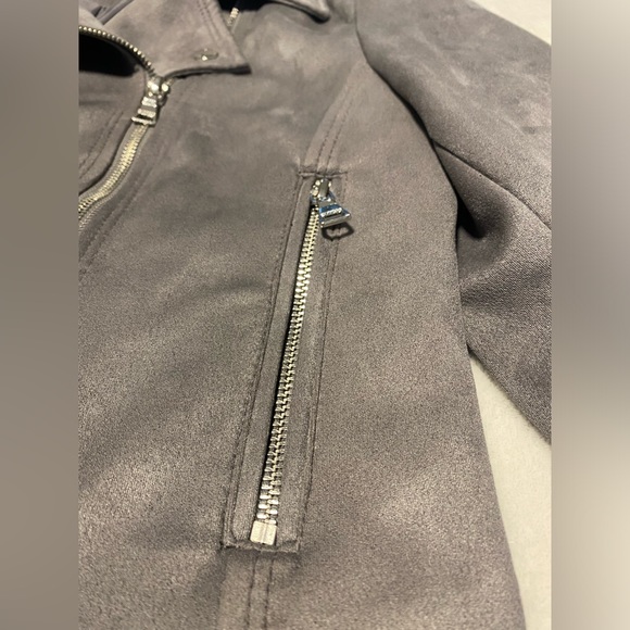 Express faux suede zip up biker jacket size medium - Picture 7 of 8